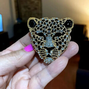 Panthere Gold Crystal Luxury Brooch
